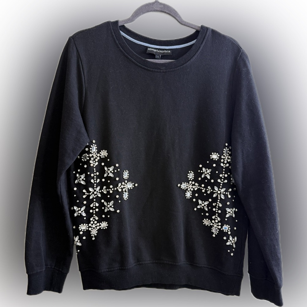 Hemant & Nandita • Embellished Cotton Sweater • Size Large